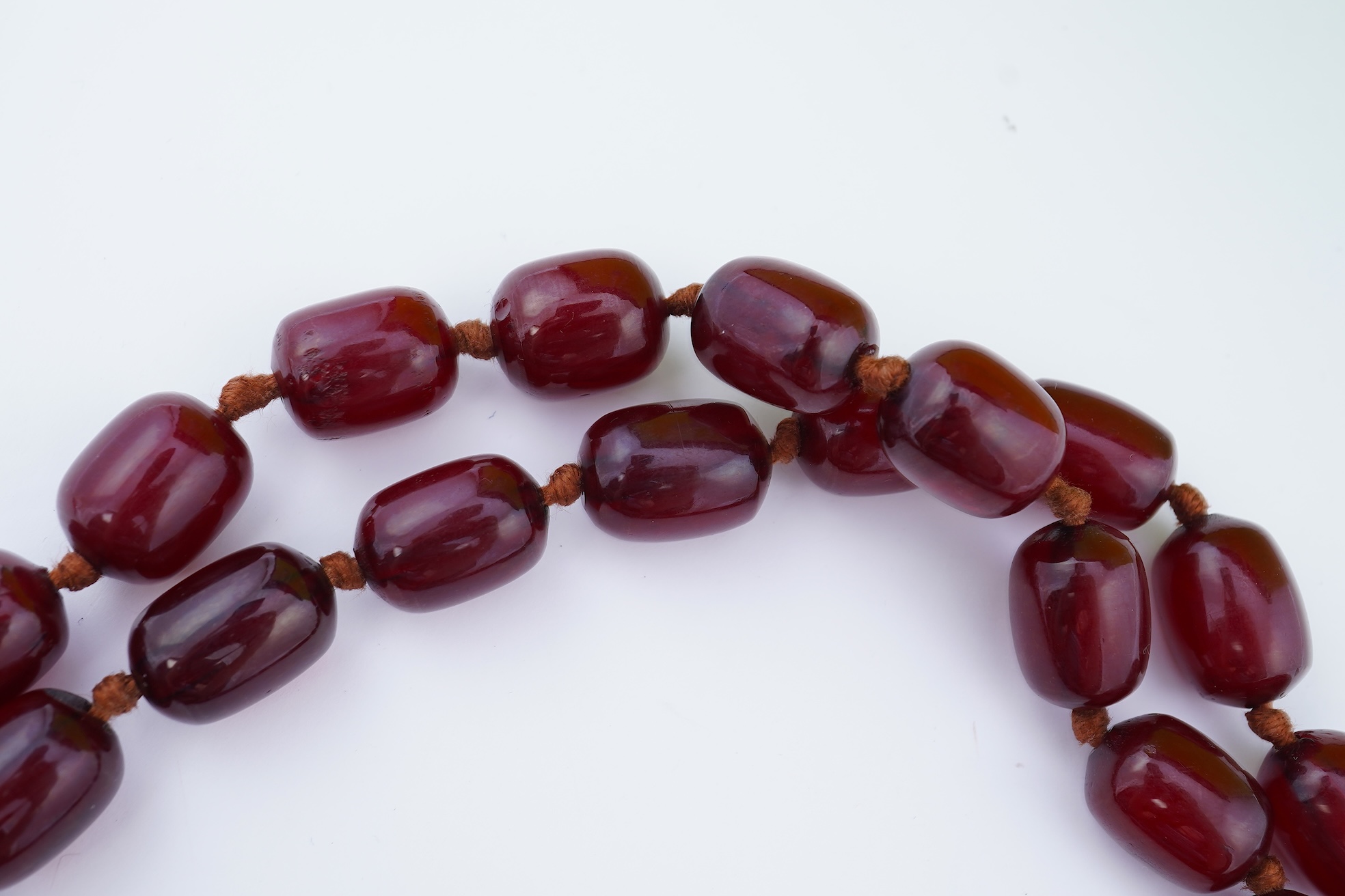 A cherry bakelite 'amber' necklace